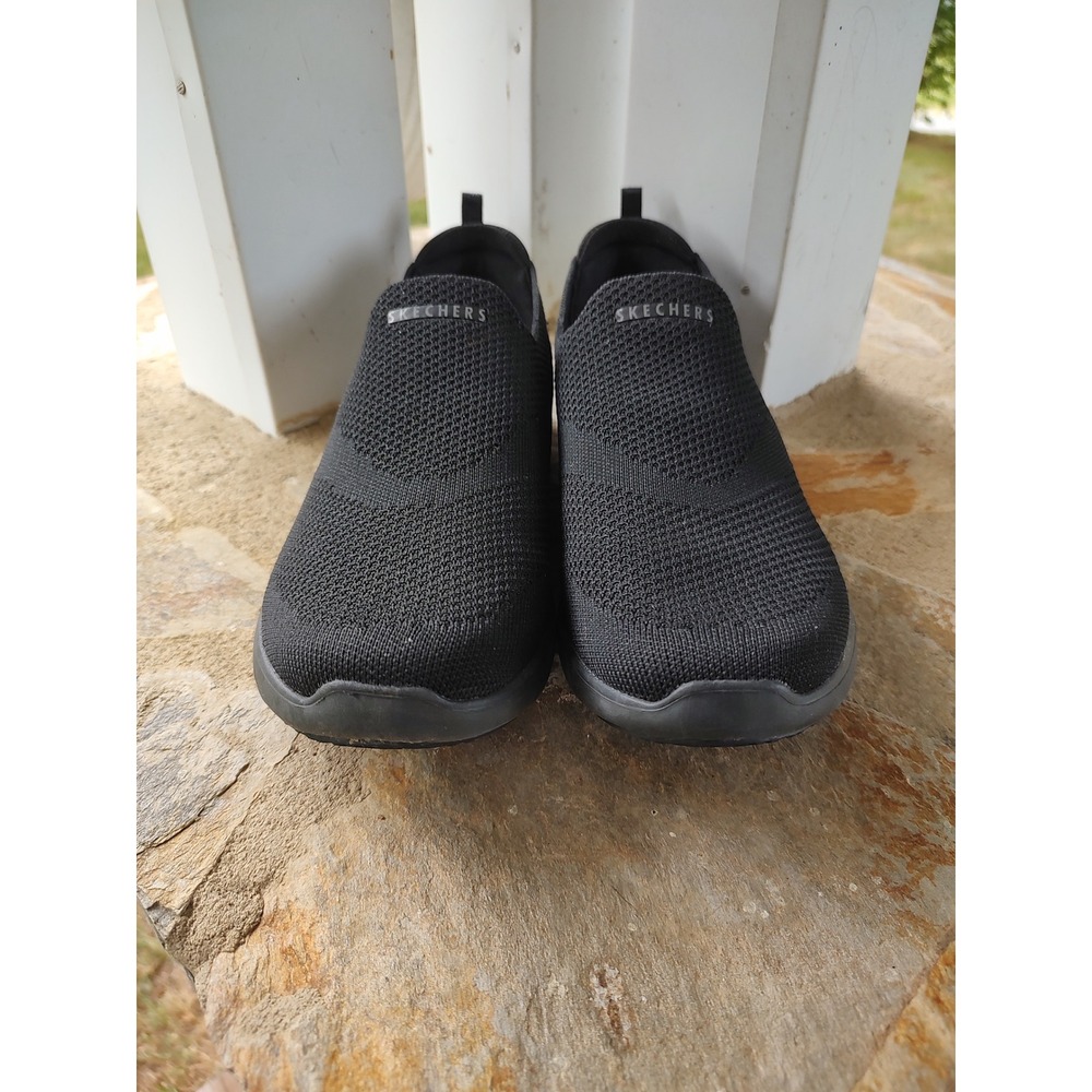 Skechers Arch Fit Stretch Fit Womens 9 Black Slip On Walking Shoes 104545 BBK